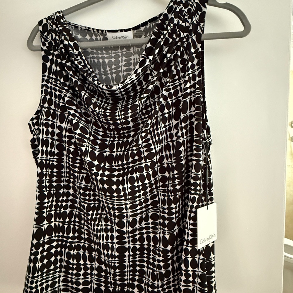 Calvin Klein Asymmetrical Black and White Tank Top